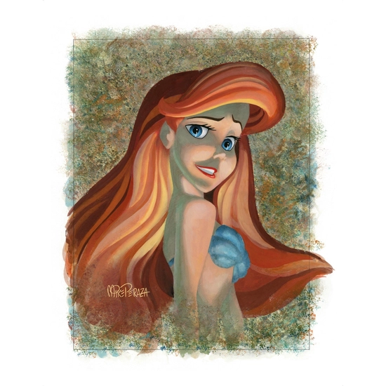 Princess Ariel Daughter Of Triton by Mike Peraza Disney Fine Art Release Water Color On Gouache Paper