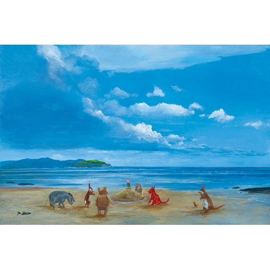 Pooh And Friends At The Seaside - From Disney Winnie the Pooh by Peter Ellenshaw Disney Fine Art Release Giclee On Canvas