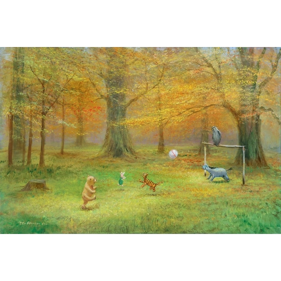 Pooh Soccer - From Disney Winnie the Pooh by Peter Ellenshaw Disney Fine Art Release Giclee On Canvas