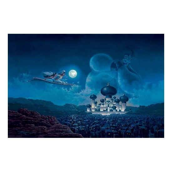 Flight Over Agrabah - From Disney Aladdin by Rodel Gonzalez Disney Fine Art Release Hand-Embellished Giclee on Canvas