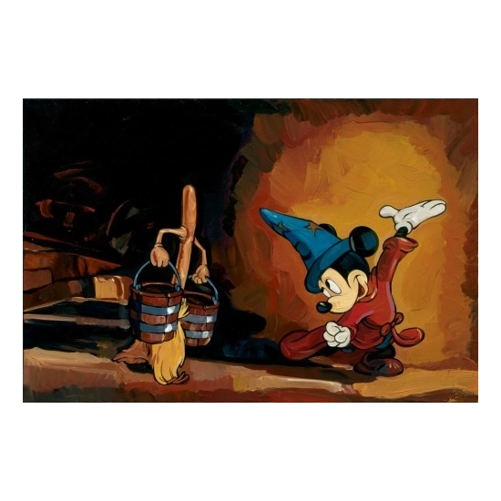 The Sorcerers Apprentice - From Disney Fantasia by Jim Salvati Disney Fine Art Release Hand-Embellished Giclee on Canvas