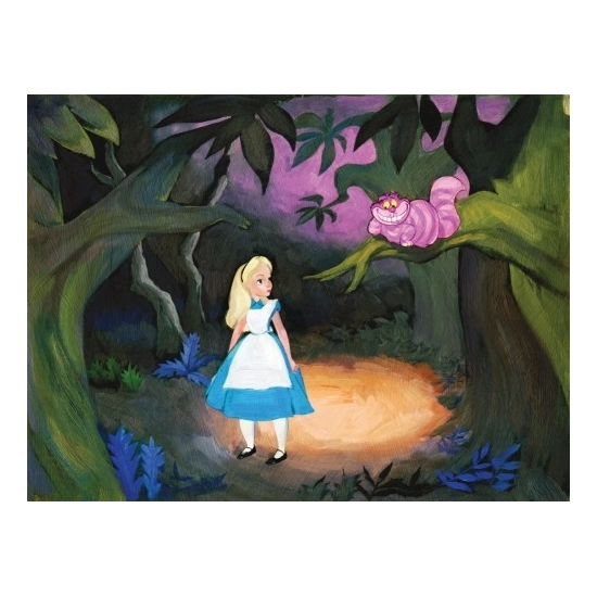 The Cat Only Grinned - From Disney Alice in Wonderland by Jim Salvati Disney Fine Art Release Hand-Embellished Giclee on Canvas