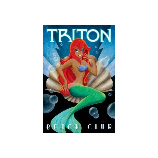 Triton Club Giclée On Hand Textured Canvas by Mike Kungl Disney Fine Art Release 