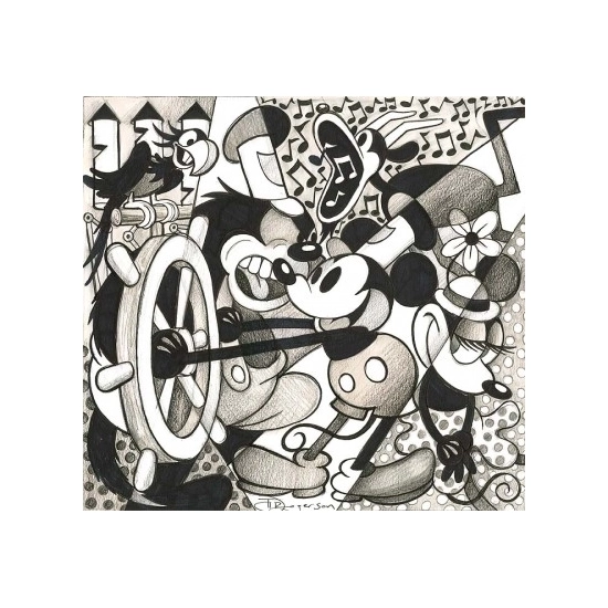 Steamboat - From Disney Steamboat Willie by Tim Rogerson Disney Fine Art Release Giclee on Canvas