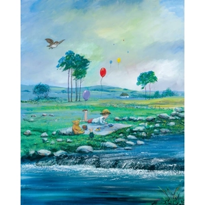 Peter / Harrison Ellenshaw Summer In The 100 Acre Wood Winnie The Pooh Seriagraph on Canvas