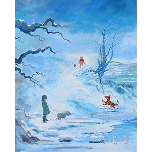 Peter / Harrison Ellenshaw Winter In The 100 Acre Wood Winnie The Pooh Seriagraph on Canvas