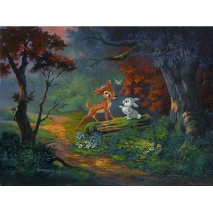 Michael Humphries A Friendship Blossoms From The Movie Bambi Hand-Embellished Giclee on Canvas