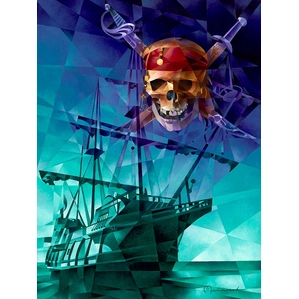 Tom Matousek The Black Pearl From Pirates Of The Caribbean Giclee On Canvas