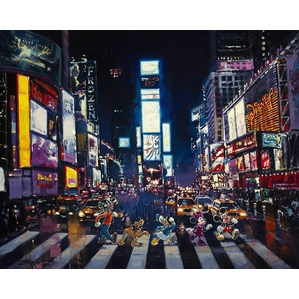 Rodel Gonzalez Bright Lights of Manhattan Giclee On Canvas