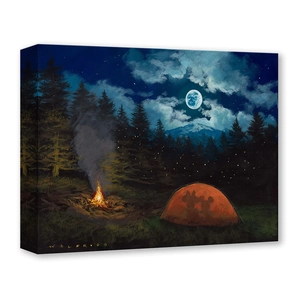 Walfrido Garcia Camping under the Moon Hand-Embellished Giclee on Canvas