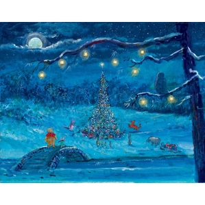 Harrison Ellenshaw Merry Christmas Pooh HC - From Disney Winnie the Pooh Giclee On Canvas