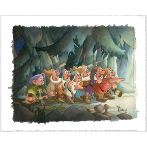 Toby Bluth Coming Home Snow White And The Seven Dwarfs Giclee On Paper