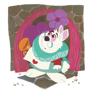 Daniel Arriaga White Rabbit - From Disney Alice in Wonderland Giclee On Canvas