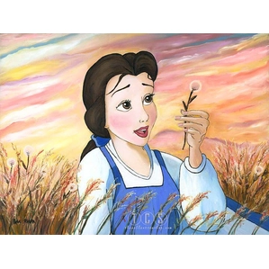 Paige O Hara Daydreams - From Disney Beauty and The Beast Hand Embelleshed Giclee On Canvas