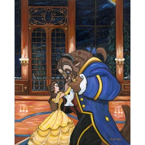 Paige O Hara First Dance - From Disney Beauty and The Beast Hand Embelleshed Giclee On Canvas