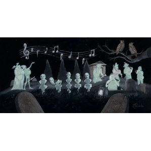 Michael Prozenza Graveyard Symphony From The Haunted Mansion Giclee On Canvas