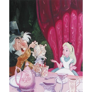 Jim Salvati A Very Important Date - From Alice in Wonderland Hand Textured Giclee on Canvas