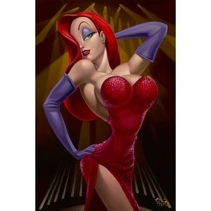 Jared Franco Jessica Rabbit Hand-Embellished Giclee on Canvas