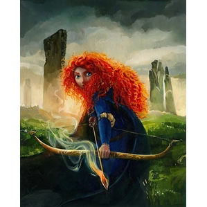 Jim Salvati Brave Merida Deluxe Hand Textured Giclee on Canvas