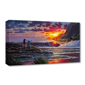 Rodel Gonzalez Lilo & Stitch Share a Sunset Gallery Wrapped Giclee On Canvas