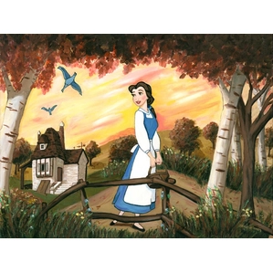 Paige O Hara Little Town - From Disney Beauty and The Beast Hand Embelleshed Giclee On Canvas