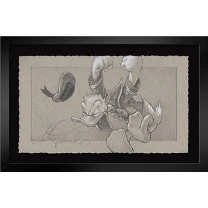 Heather Edwards We Can't Lose! Framed From Donald Duck Graphite Hand Deckled Giclee on Paper