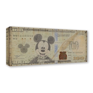 Trevor Mezak Mickey 100 Hundred Dollar Bill Gallery Wrapped Giclee On Canvas