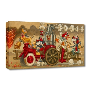 Tim Rogerson Mickey's Fire Brigade Gallery Wrapped Giclee On Canvas