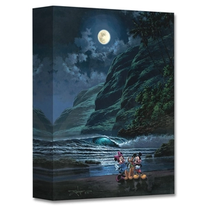 Rodel Gonzalez Moonlit Portrait Mickey Minne and Pluto Gallery Wrapped Giclee On Canvas