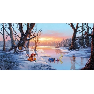 Rodel Gonzalez Playful Afternoon - From Disney Winnie the Pooh Hand-Embellished Giclee on Canvas