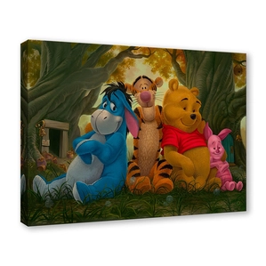 Jared Franco Pooh and His Pals From Winnie The Pooh Gallery Wrapped Giclee On Canvas