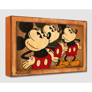 Trevor Carlton Three Vintage Mickeys Gallery Wrapped Giclee On Canvas