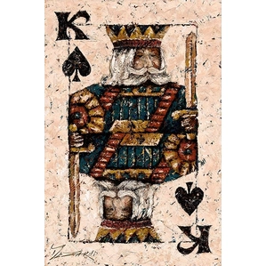 Trevor Mezak King of Spades Hand-Embellished Giclee on Canvas