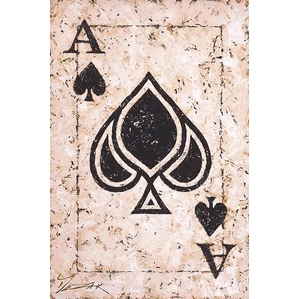 Trevor Mezak The Ace of Spades Hand-Embellished Giclee on Canvas