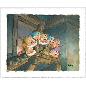 Toby Bluth Top Of The Stairs - From Snow White And The Seven Dwarfs Giclee On Paper