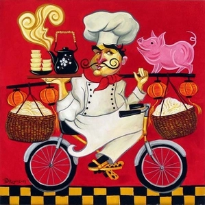 Tim Rogerson Kung Pao Chef Giclee On Canvas