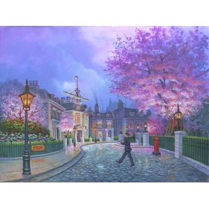 Michael Humphries Cherry Tree Lane Hand-Embellished Giclee on Canvas