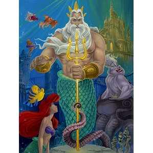 Jared Franco Triton's Kingdom From The Little Mermaid Giclee On Canvas