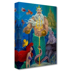 Jared Franco Triton's Kingdom From The Little Mermaid Gallery Wrapped Giclee On Canvas