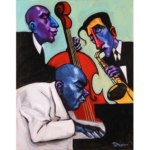 Tim Rogerson Jazz Trio Giclee On Canvas