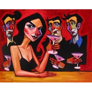 Tim Rogerson Midnight Martinis Giclee On Canvas