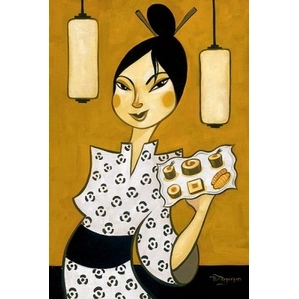 Tim Rogerson Sushi Server Giclee On Canvas