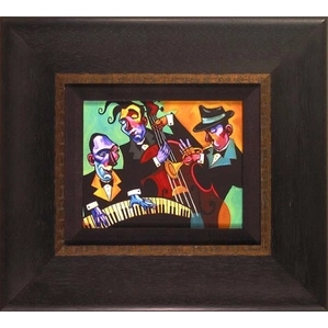 Tim Rogerson Three Black Ties Framed Giclee On Canvas