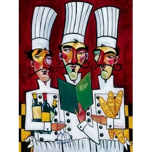 Tim Rogerson Les Trois Chefs Giclee On Canvas