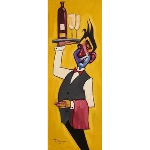 Tim Rogerson Vino for Two Giclee On Canvas