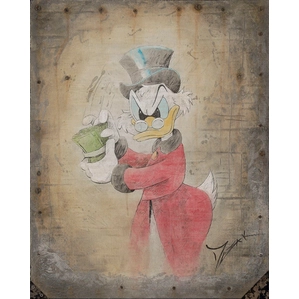 Trevor Mezak Uncle Scrooge McDuck Hand-Embellished Giclee on Canvas