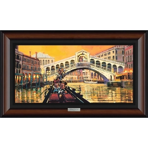 Rodel Gonzalez Lights in the Venice Canal Giclee On Canvas