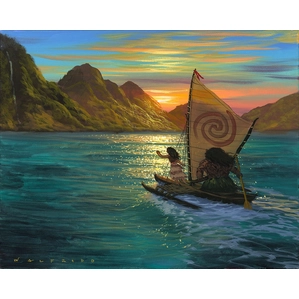 Walfrido Garcia Sailing Into the Sun Gallery Wrapped Giclee On Canvas