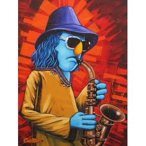 Trevor Carlton Zoot the Sax The Muppets Hand-Embellished Giclee on Canvas