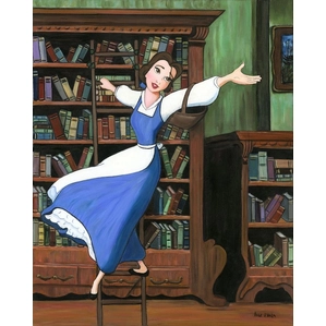 Paige O Hara Far Off Places - From Disney Beauty and The Beast Hand Embelleshed Giclee On Canvas